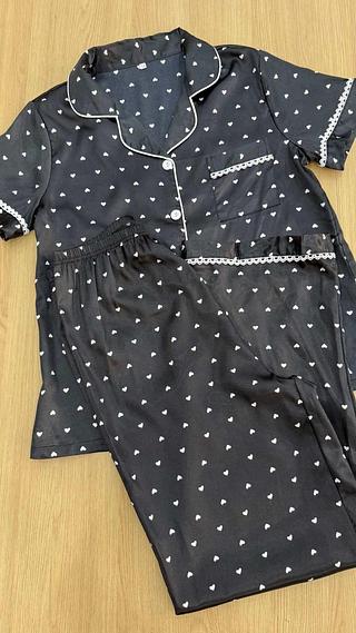 Pijama Cetim coração