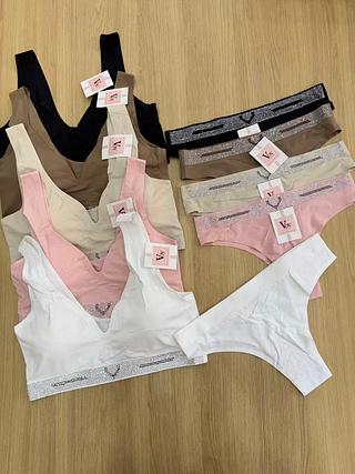 kit 12 conjunto top e calcinha biquini com brilho