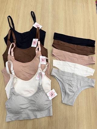 kit 12 conjuntos top e calcinha